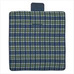 Navy Flap with Green/Navy Plaid Blanket Open